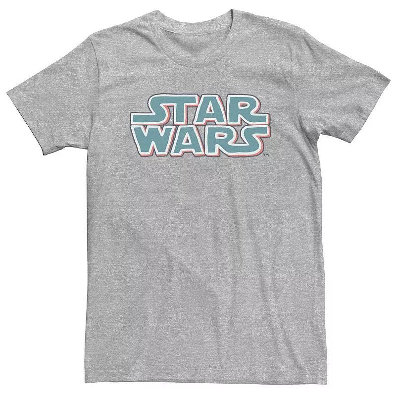 Big & Tall Star Wars Embroidery Logo Tee, Mens Athletic Grey Product Image