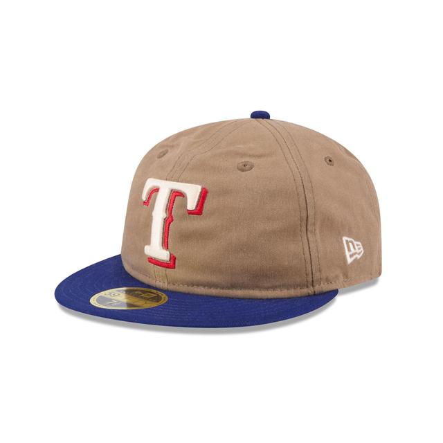 Texas Rangers Wax Canvas Retro Crown 59FIFTY Fitted Hat Male Product Image