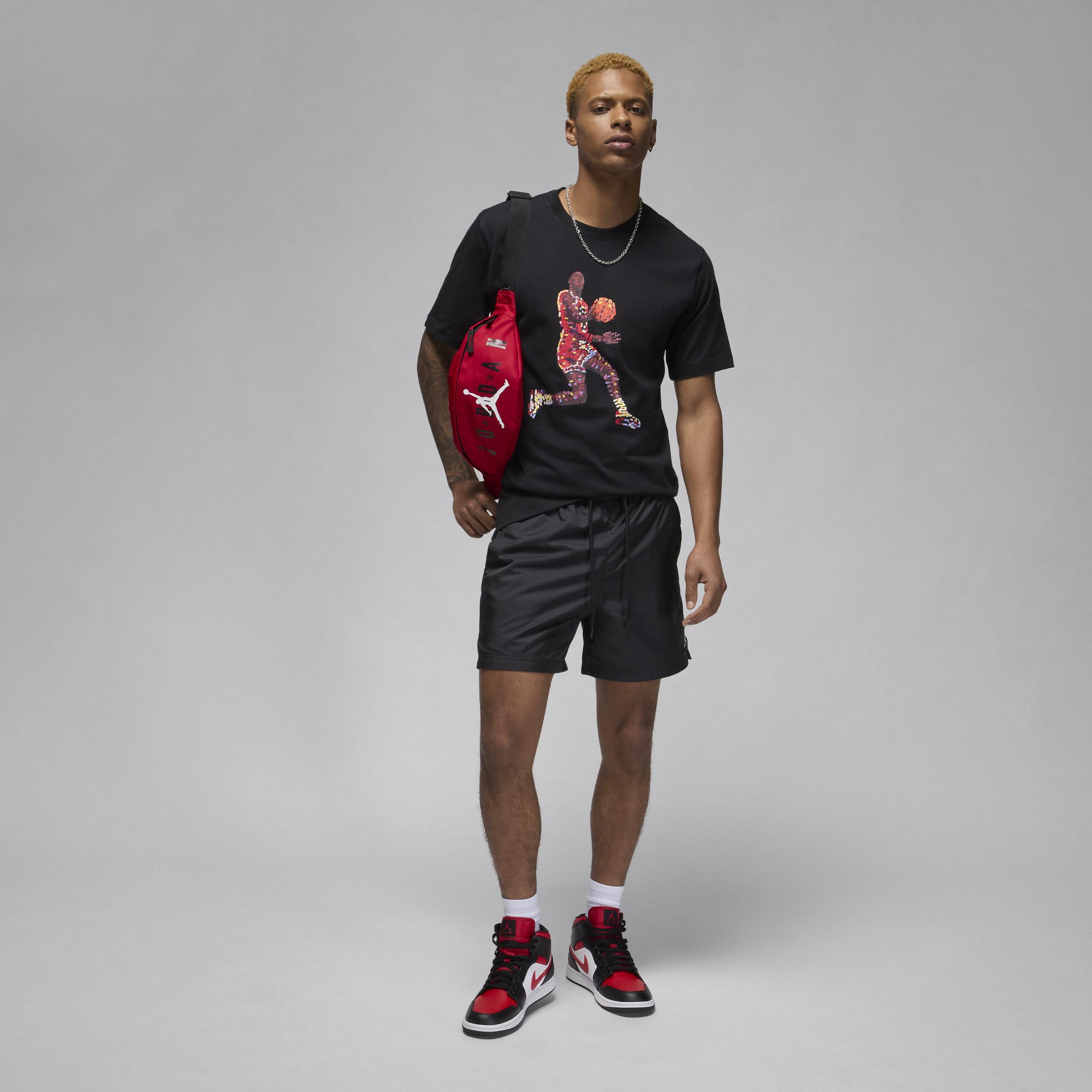 Jordan Mens Jordan Flight Essentials GFX Crew T-Shirt - Mens Black/White Product Image