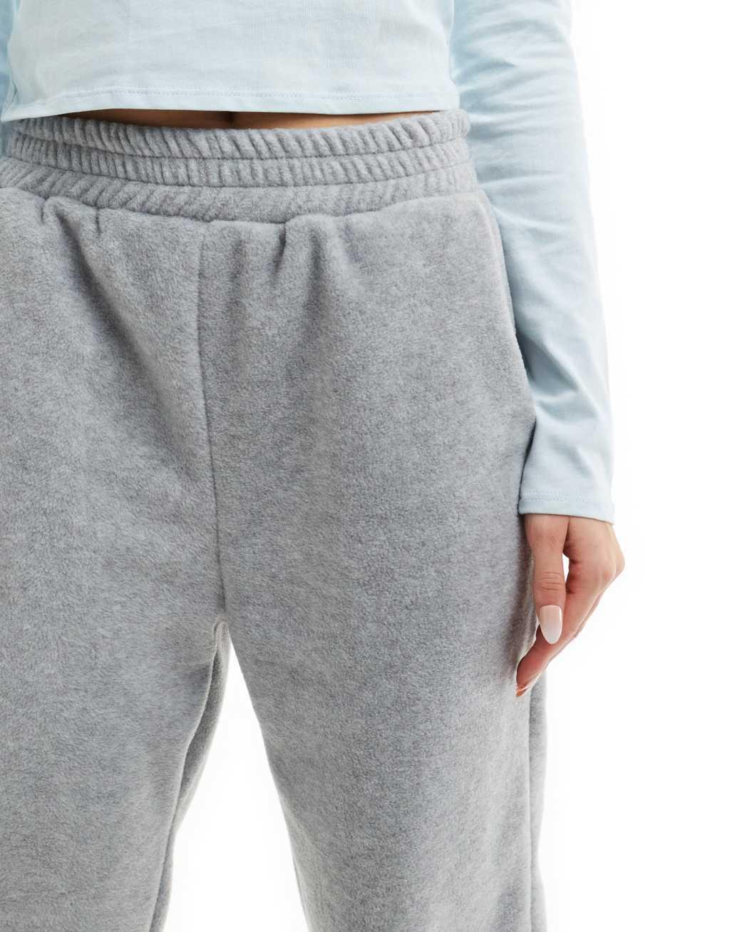 ASOS DESIGN fleece sweatpants in gray Product Image