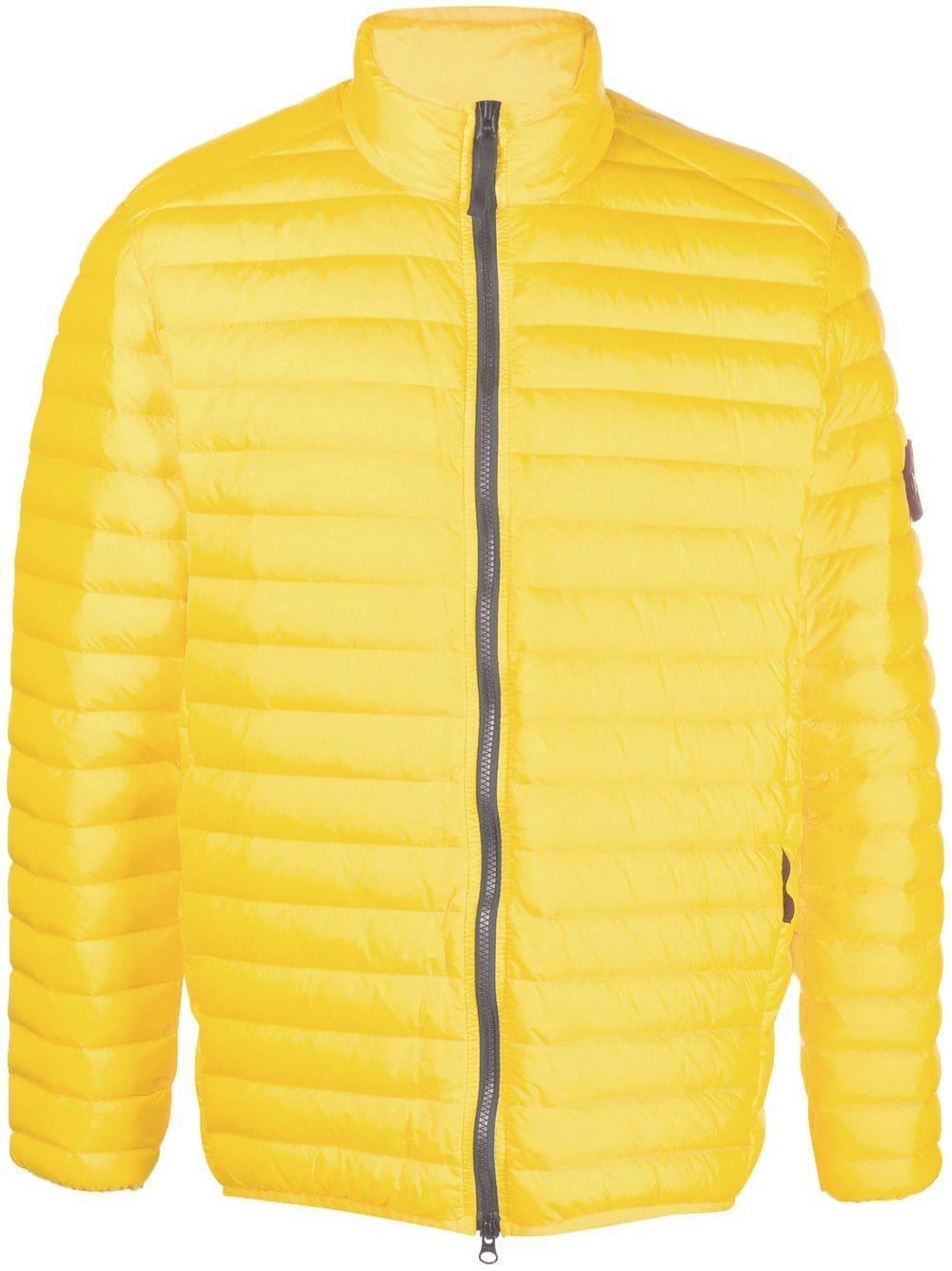 Logo Patch Zip-up Padded Jacket In Yellow Product Image