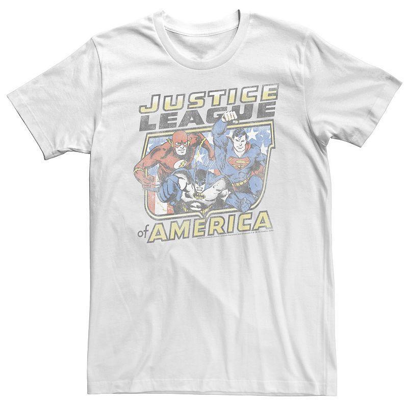 Big & Tall Justice League Of America Distressed Portrait Tee, Mens Product Image