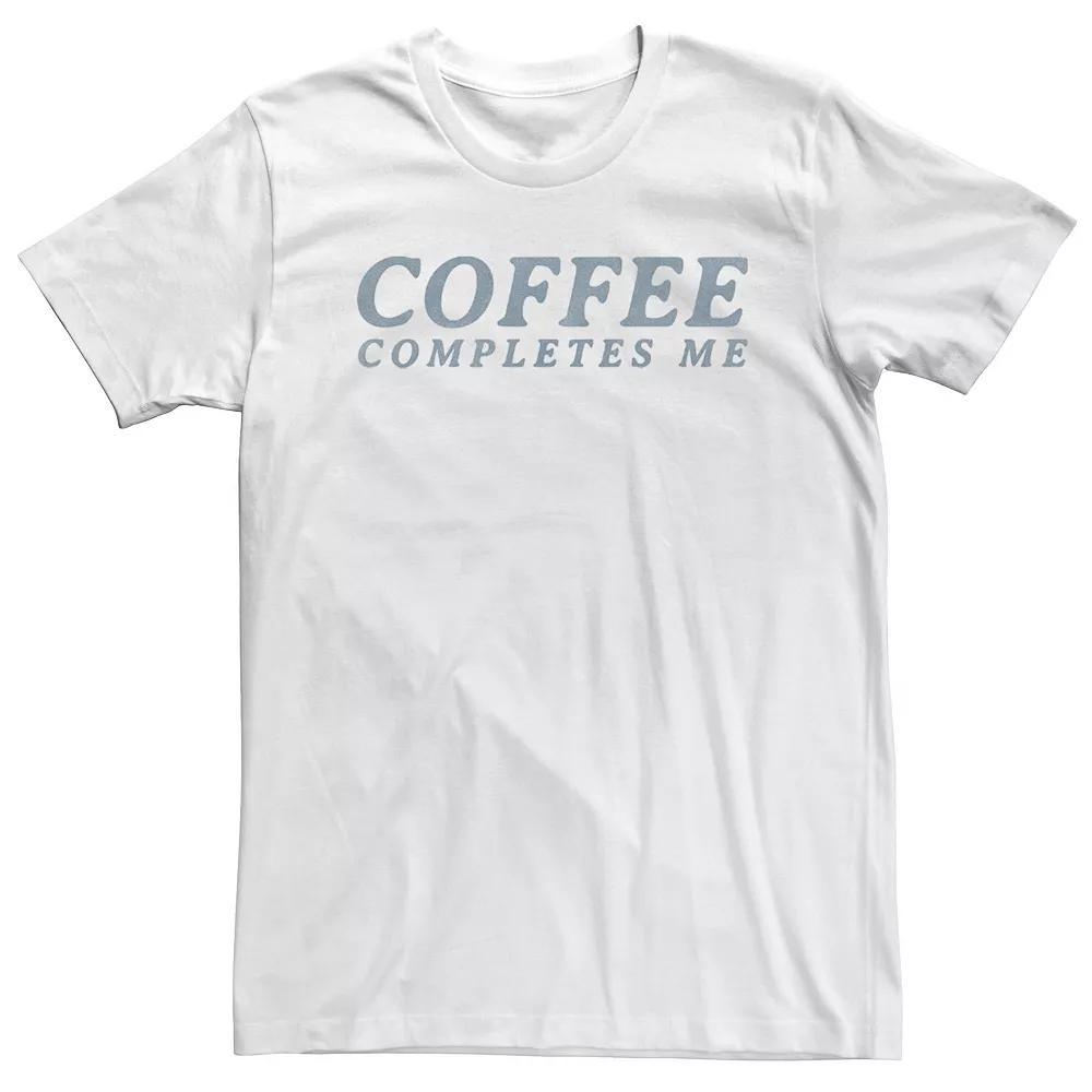 Big & Tall Trendy "Coffee Completes Me" Tee, Men's, Size: 4XLT, White Product Image