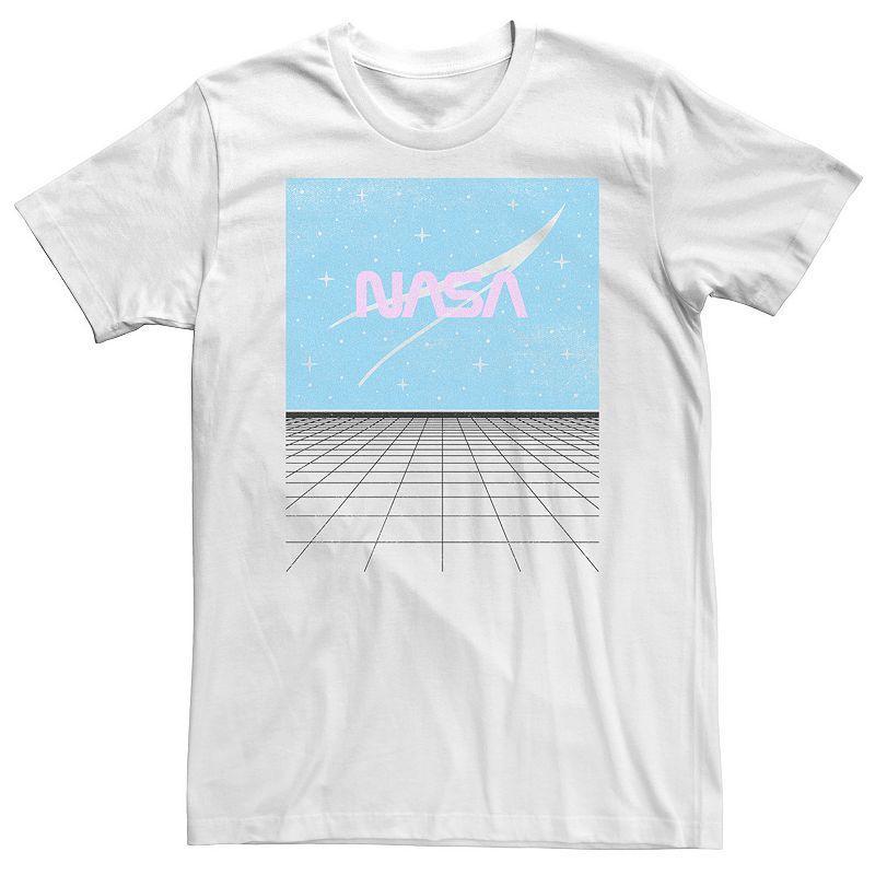 Big & Tall NASA Retro Grid Logo Poster Tee, Mens, Size: 3XL, White Product Image