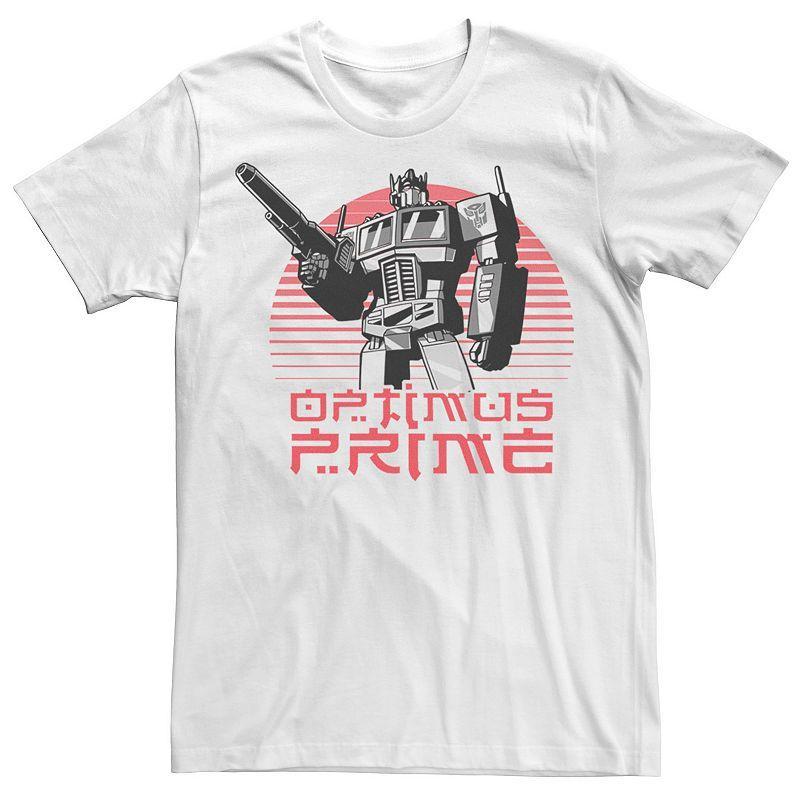 Big & Tall M63Transformers Optimus Prime Lined Sunset Portrait Tee, Mens Product Image