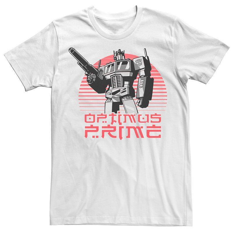 Mens Transformers Optimus Prime Lined Sunset Portrait Tee Product Image