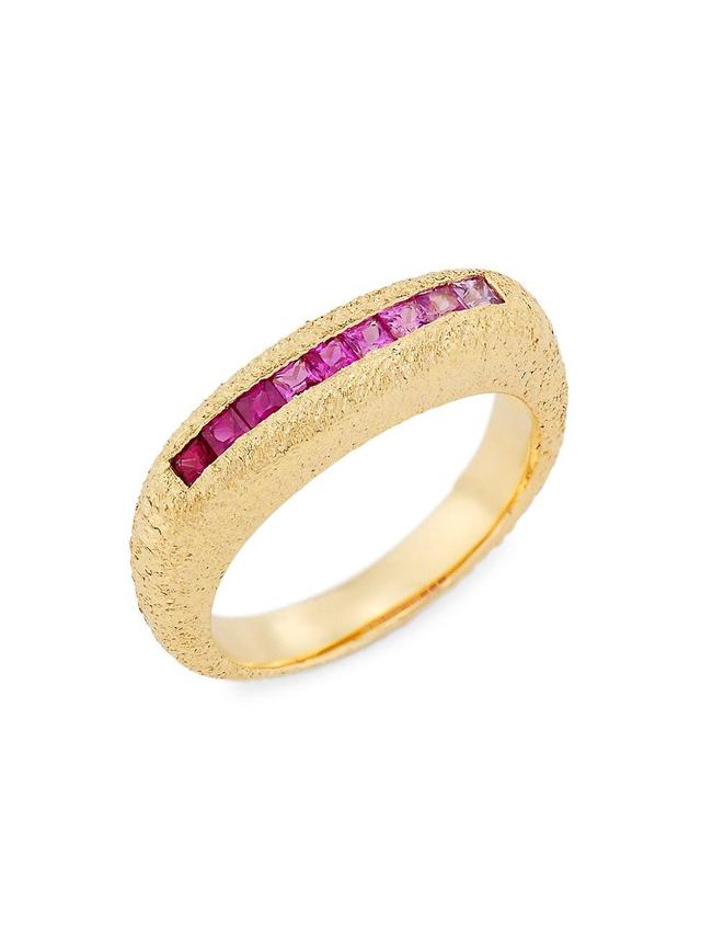 Womens Muse Rainey 14K Yellow Gold & Pink Sapphire Ring Product Image