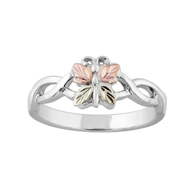 Black Hills Gold Tri-Tone Butterfly Ring in Sterling Silver, Womens Product Image