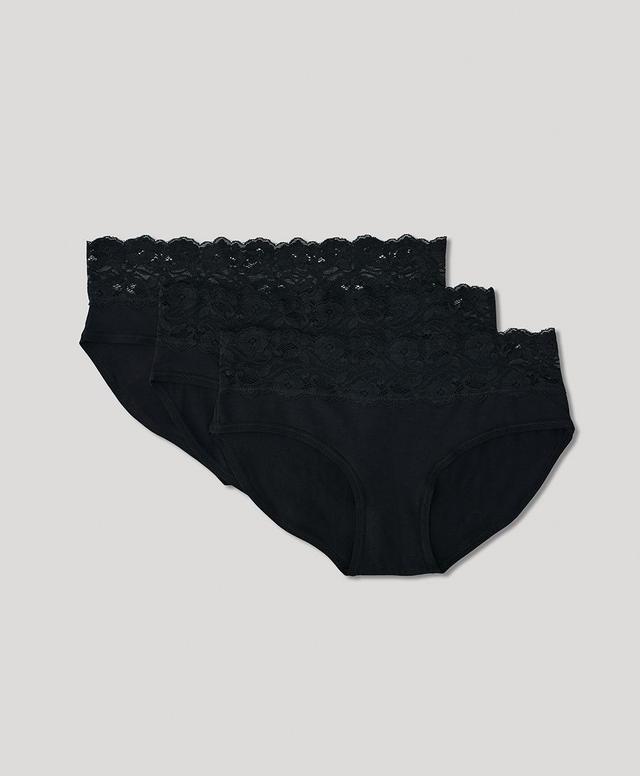 Womens Lace Waist Brief 3-Pack S Product Image