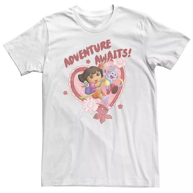 Big & Tall Dora The Explorer Adventure Awaits! Heart Shaped Group Shot Tee, Mens Product Image