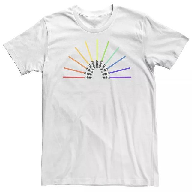 Big & Tall Star Wars Pride Rainbow Lightsabers Tee, Mens Product Image