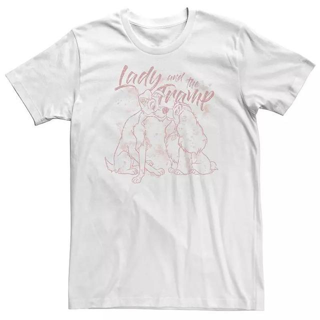 Big & Tall Disney Lady & The Tramp Splatter Outline Tee, Mens Product Image