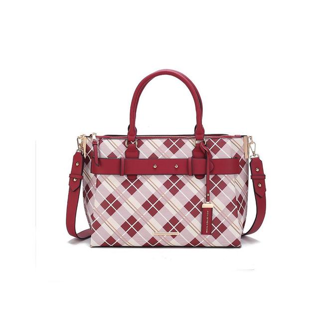 Mkf Collection Vivian Plaid Womens Tote Satchel Bag by Mia K Product Image