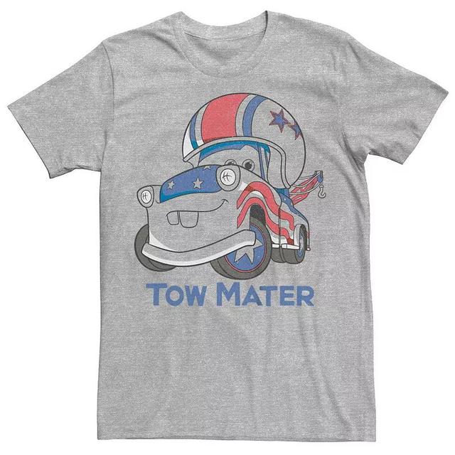 Disney / Pixars Cars Tow Mater USA Flag Paint Job Mens Graphic Tee Athletic Grey Product Image