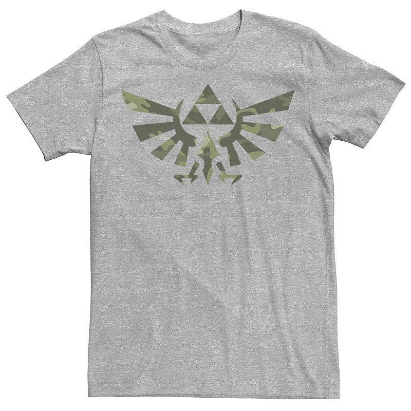 Mens Nintendo Zelda Hyrule Crest Triforce Tee Athletic Grey Product Image