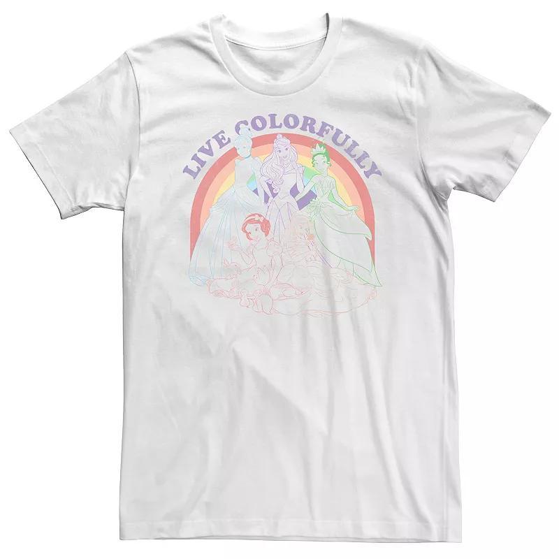 Big & Tall Disney Princess Pride Live Colorfully Rainbow Portrait Tee, Mens Product Image