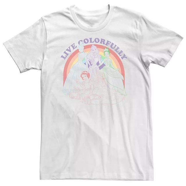 Big & Tall Disney Princess Pride Live Colorfully Rainbow Portrait Tee, Mens Product Image