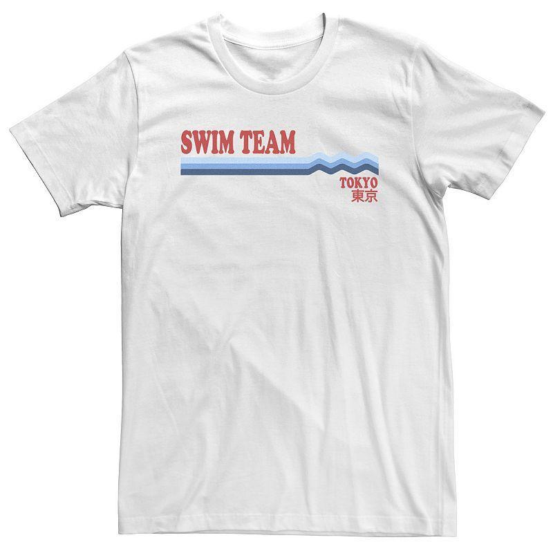 Big & Tall Swim Team Tokyo Lines Tee, Mens White Product Image