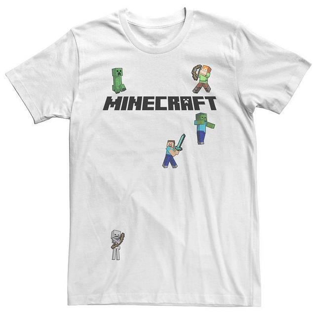 Mens Minecraft Creep Skeleton Zombie Sprites Overworld Logo Tee Product Image