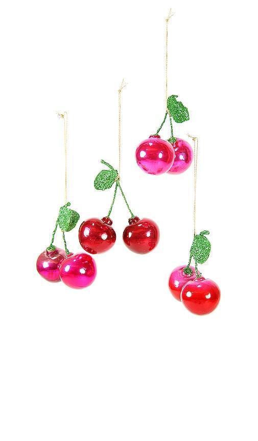 ORNAMENTO CODY FOSTER & CO ORCHARD CHERRIES ORNAMENT SET OF 4 Product Image