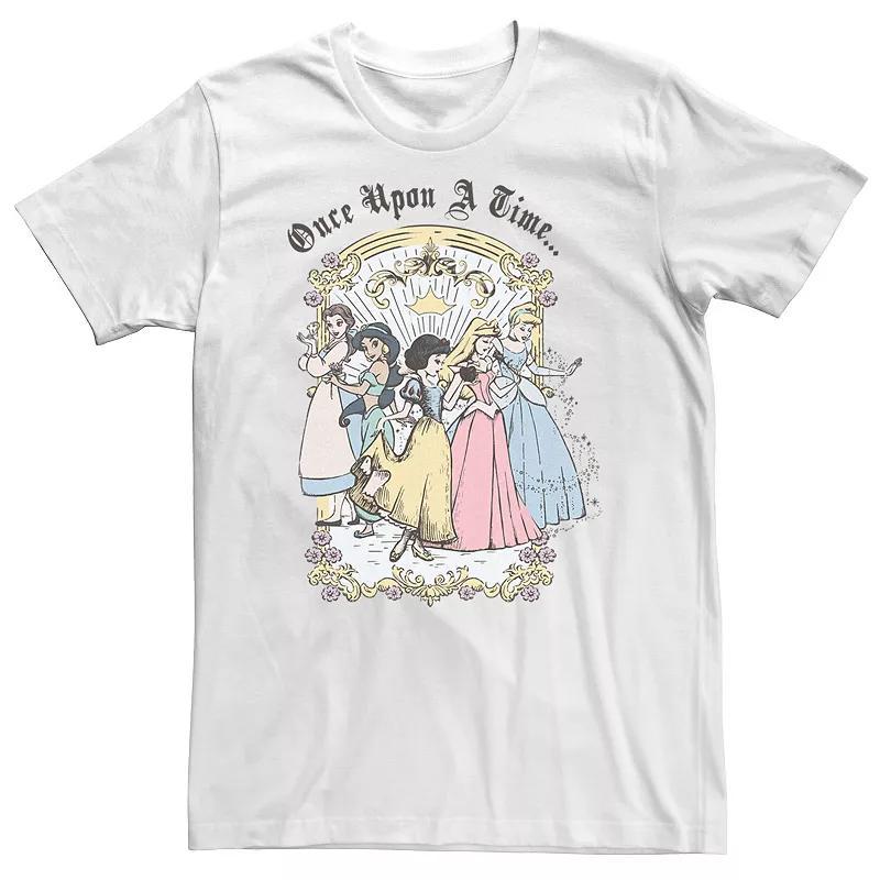 Big & Tall Disney Princess Once Upon A Time Vintage Cartoon Tee, Mens Product Image