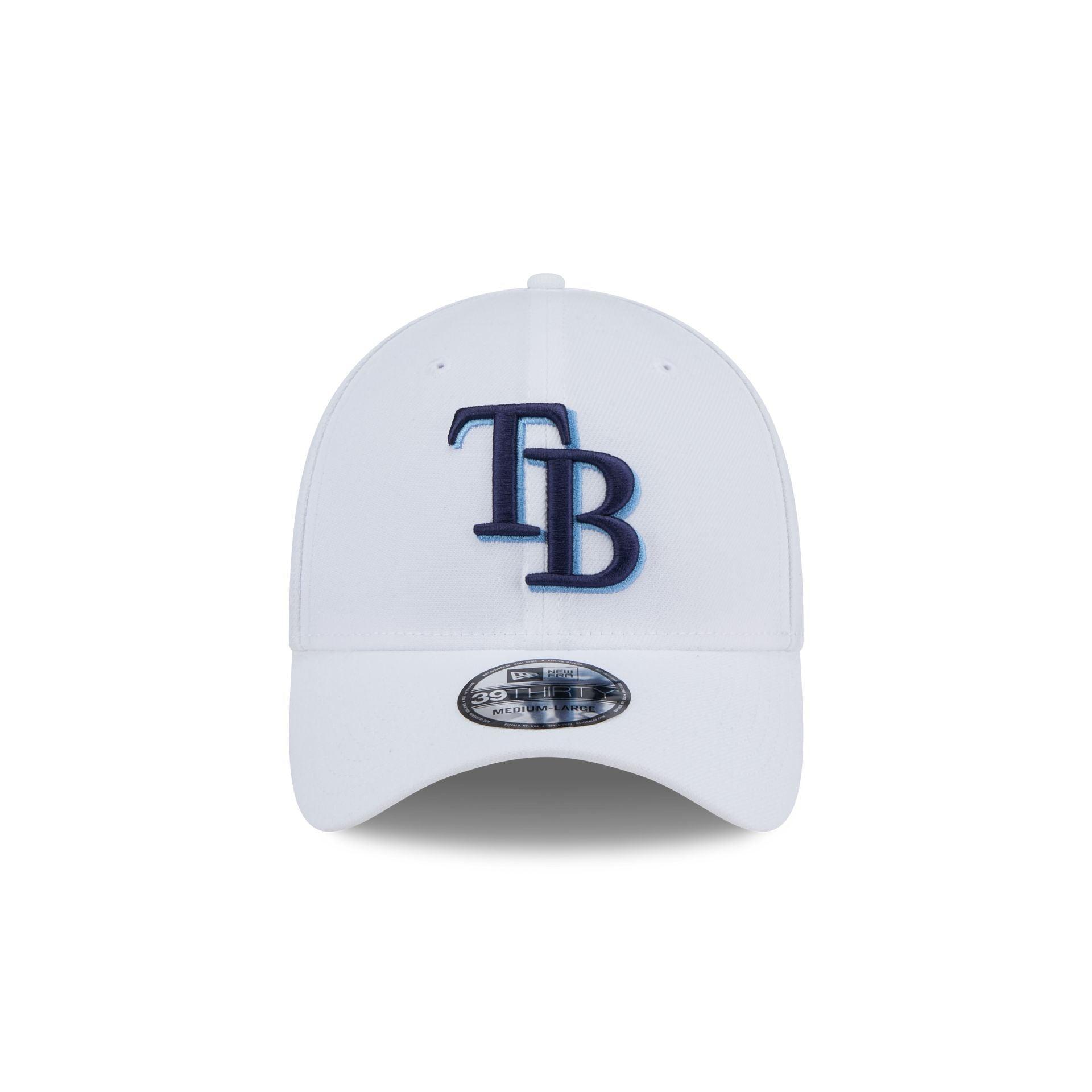 Tampa Bay Rays Optic White 39THIRTY Stretch Fit Hat Male Product Image