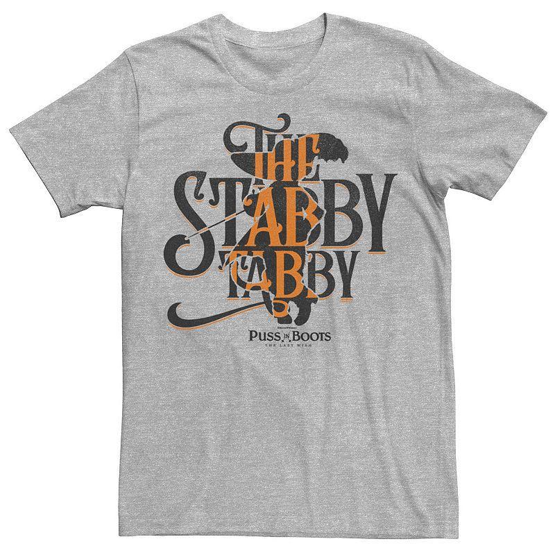 Mens Puss In Boots Stabby Tabby Silhouette Tee Athletic Grey Product Image