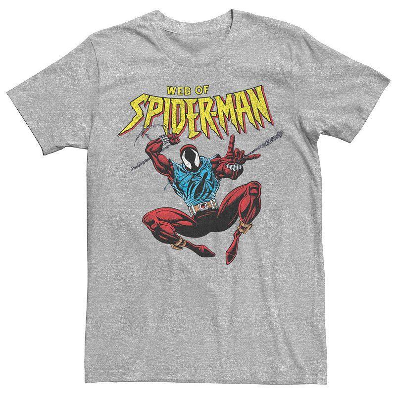 Mens Marvel Spider-Man Web Of Spider-Man Portrait Tee Athletic Grey Product Image