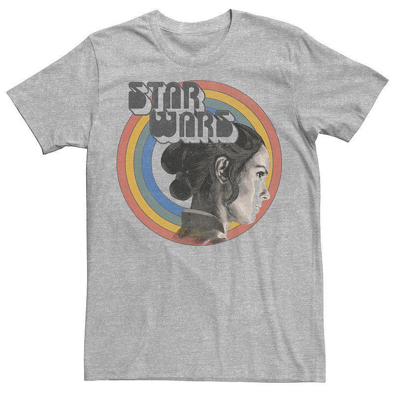 Mens Star Wars The Rise of Skywalker Rey Vintage Rainbow Graphic Tee Athletic Grey Product Image