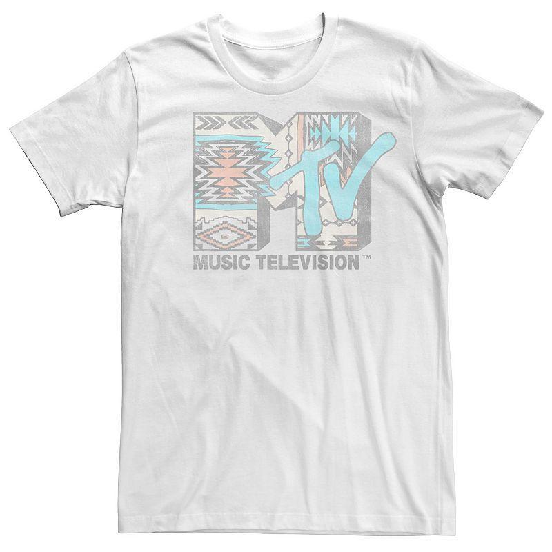 Mens MTV Faded Geometric Pattern Logo Short Sleeve Tee Product Image