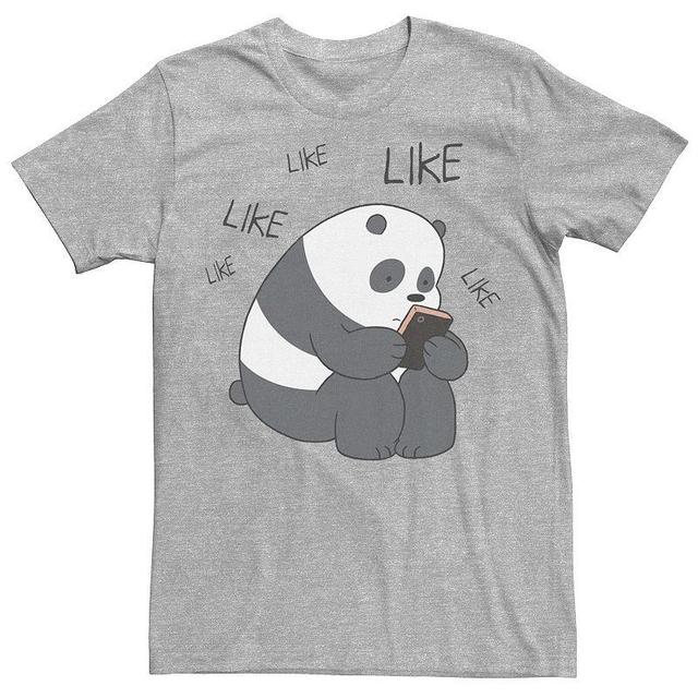 Mens Cartoon Network We Bare Bears Like Like Like Texting Graphic Tee Athletic Grey Product Image