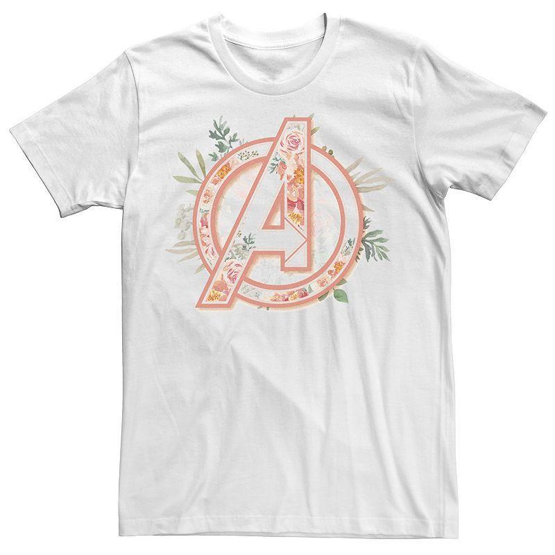 Mens Marvel Avengers Soft Floral Fill Logo Tee Product Image