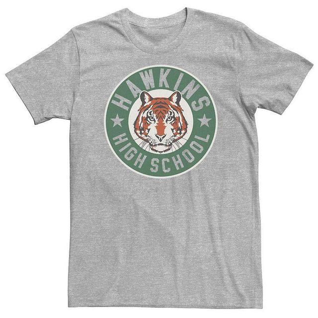 Big & Tall Netflix Stranger Things Hawkins High School Logo Tee, Mens Athletic Grey Product Image