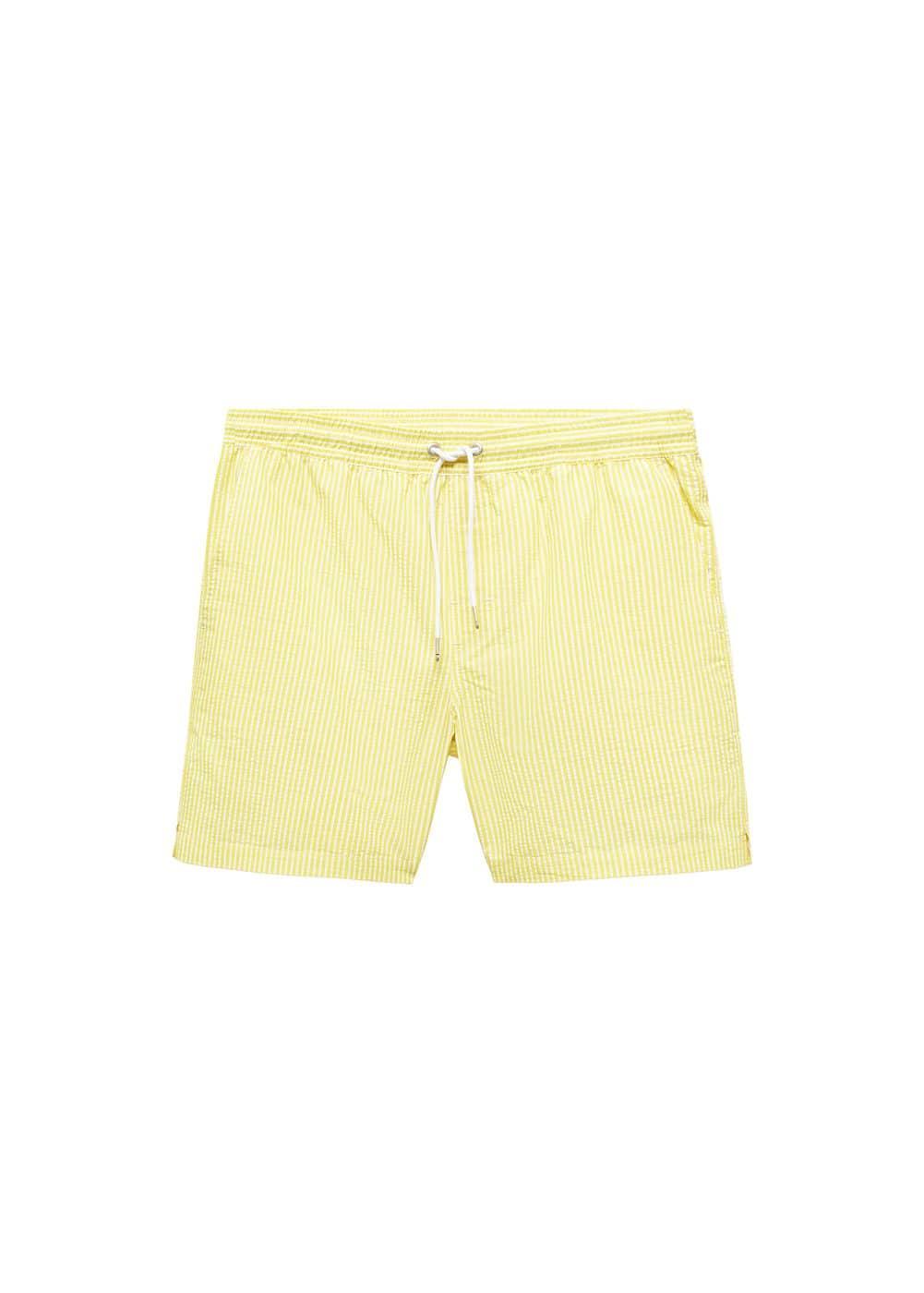 Mango Mens Seersucker Striped Drawstring Swimsuit Product Image