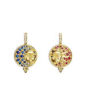 Womens Celestial 18K Yellow Gold & Multi-Gemstone Mismatching Drop Earrings Product Image