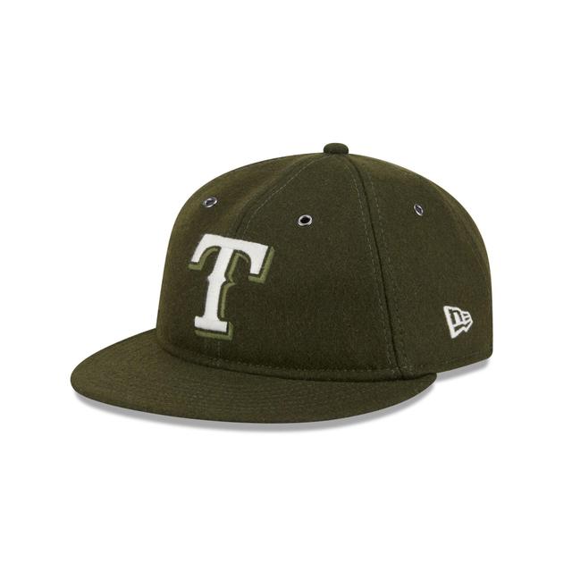 Texas Rangers New Olive Wool Retro Crown 59FIFTY Fitted Hat Male Product Image