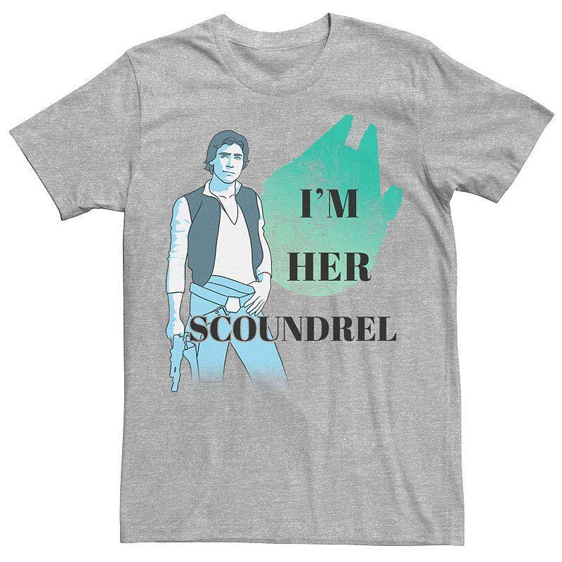 Mens Star Wars Im Her Scoundrel Han Solo Watercolor Graphic Tee Athletic Grey Product Image