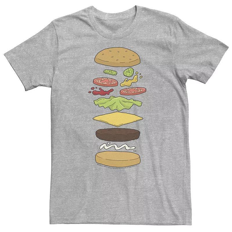 Big & Tall Bobs Burgers Anatomy Of A Hamburger Tee, Mens Product Image