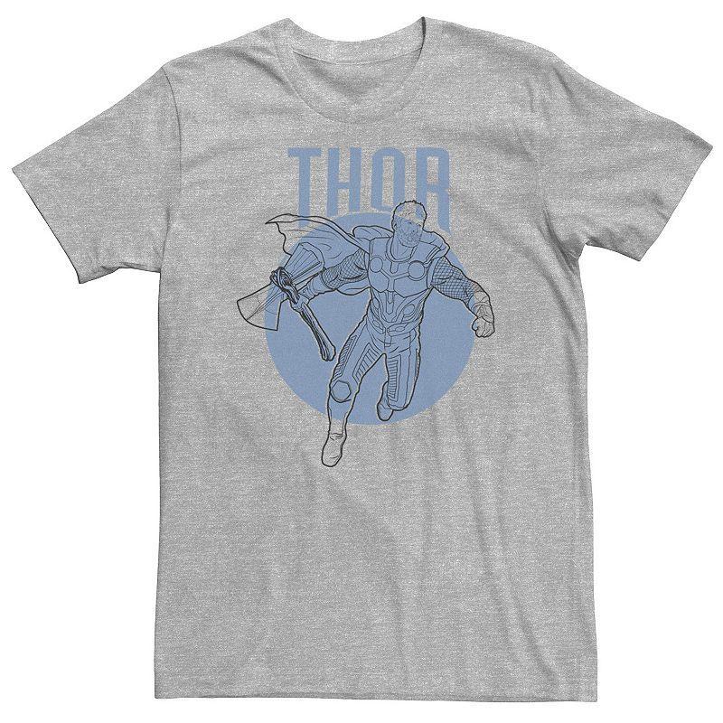 Big & Tall Marvel Avengers Endgame Thor Outline Poster Tee, Mens Athletic Grey Product Image