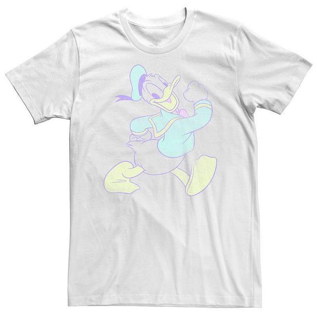 Big & Tall Disney Mickey And Friends Donald Duck Neon Portrait Tee, Mens White Product Image