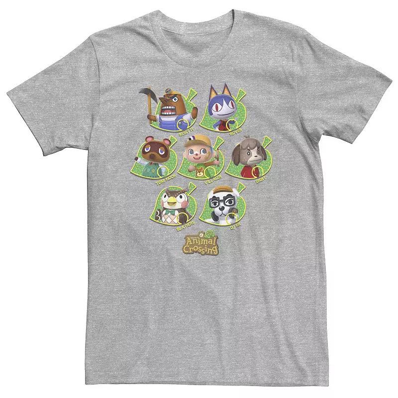 Big & Tall Nintendo Animal Crossing New Leaf Towns People Tee, Mens Athletic Grey Product Image