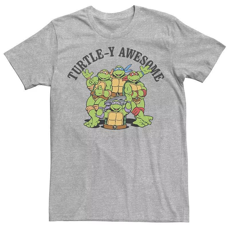 Mens Teenage Mutant Ninja Turtles Turtle-Y Awesome Graphic Tee Athletic Grey Product Image