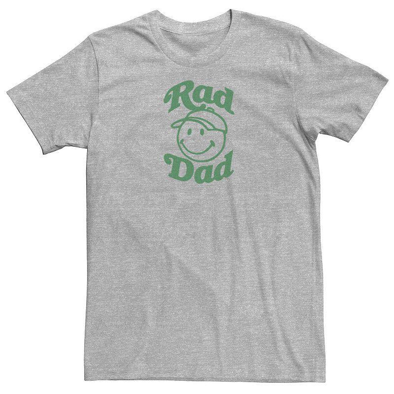 Mens Rad Dad Smiley Face With Cap Graphic Tee Athletic Grey Product Image