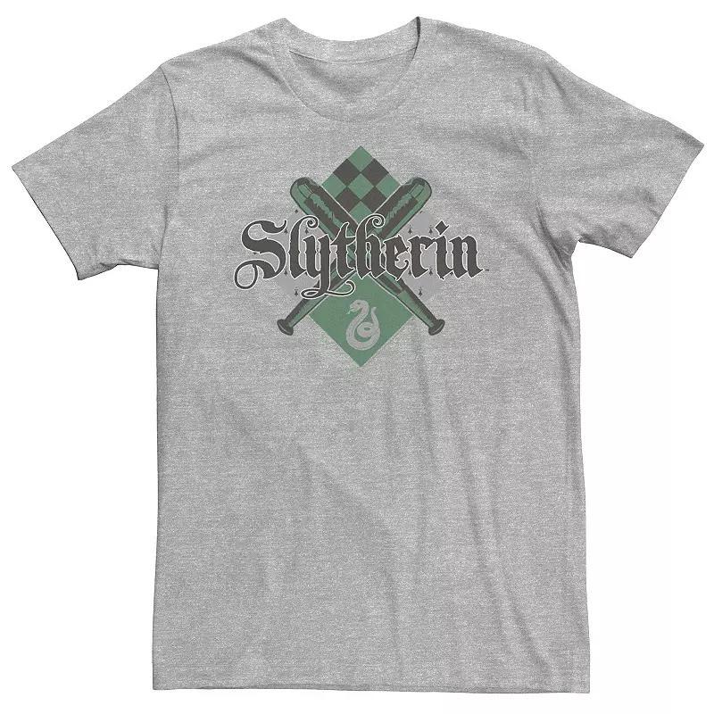 Big & Tall Harry Potter Slytherin Quidditch Bats Cross Tee, Mens Athletic Grey Product Image