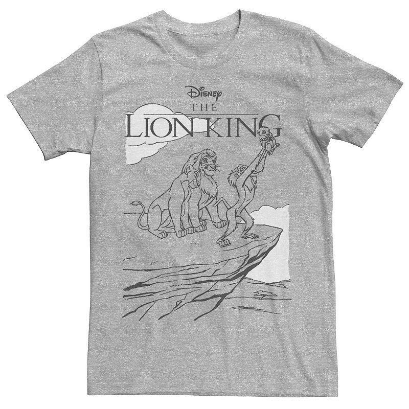 Disneys The Lion King Mens Outline Tee Athletic Grey Product Image