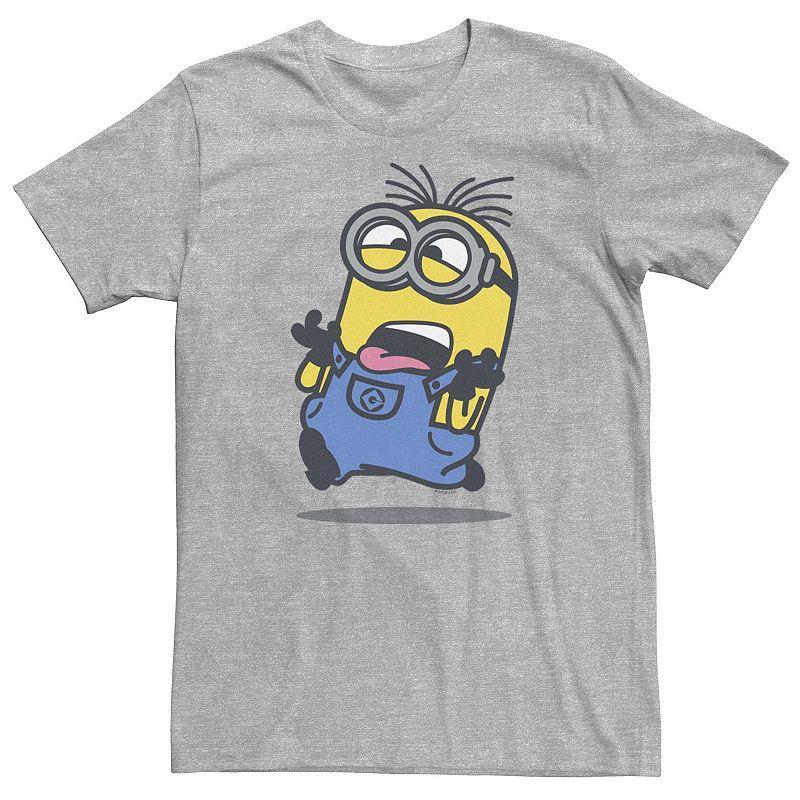 Big & Tall Despicable Me Minions Dave Running With Tongue Out Tee, Mens Athletic Grey Product Image