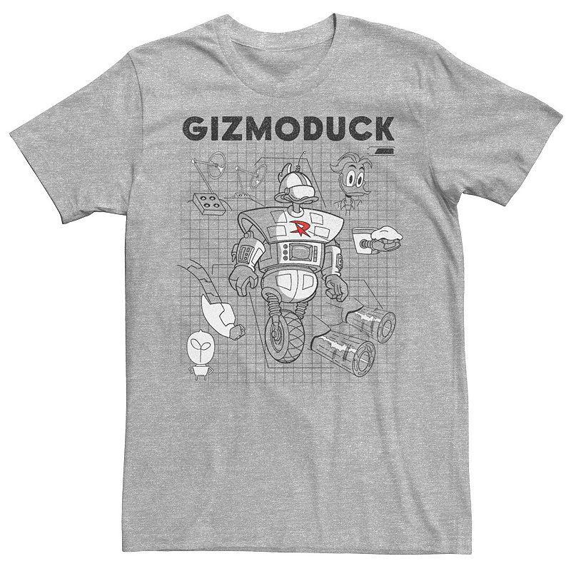 Disneys DuckTales Mens Gizmoduck Schematic Tee Athletic Grey Product Image