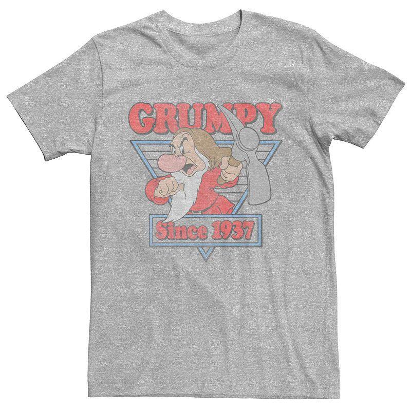 Disneys Snow White Grumpy Mens Since 1937 Logo Graphic Tee Athletic Grey Product Image