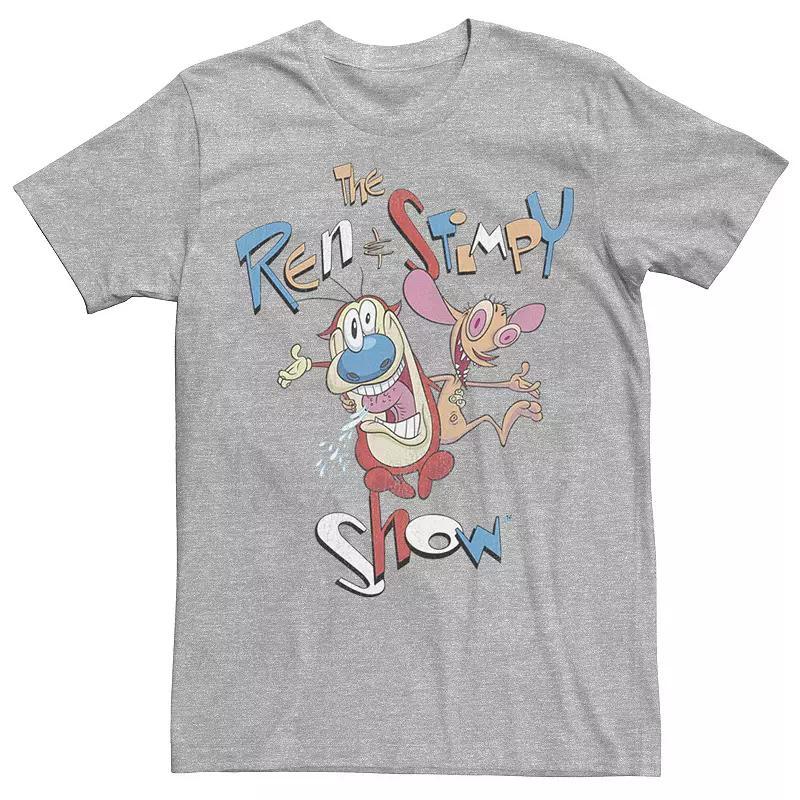 Mens Nickelodeon Ren And Stimpy Vintage Title Poster Tee, Boys Athletic Grey Product Image