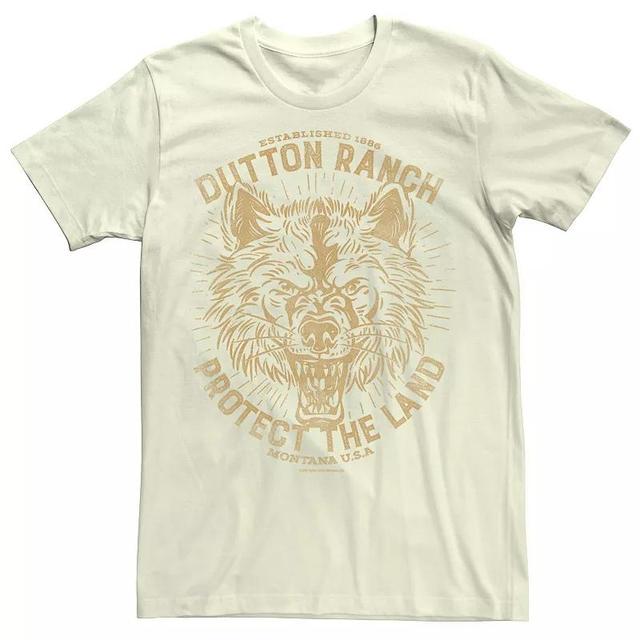 Mens Yellowstone Dutton Ranch Protect The Land Wolf Head Tee Product Image